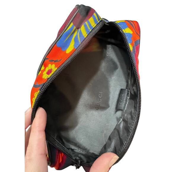 Auth. Limited Edition Gucci Rare Tropical Floral Canvas Small Zip Pouch W/COA - Picture 12 of 15